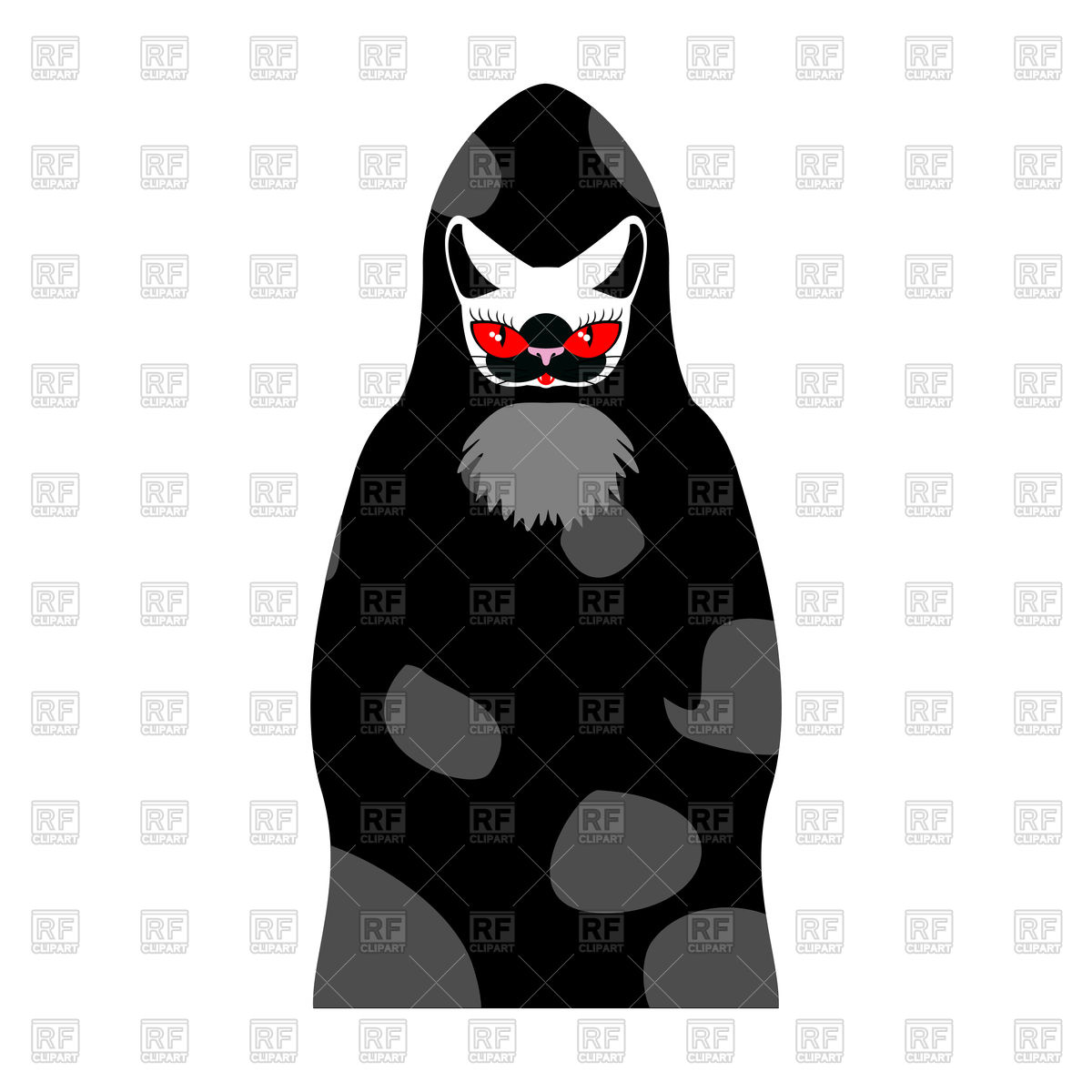 1200x1200 Grim Reaper Cat. Death With Cats Head. Vector Image Vector