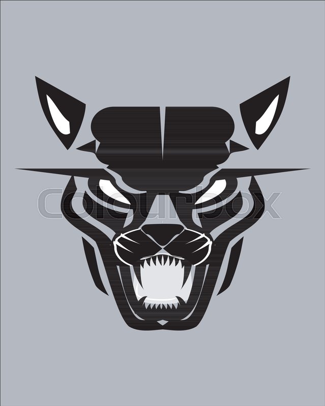 639x800 Black Wild Cat Head Stock Vector Colourbox