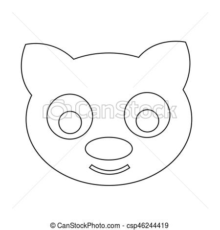 450x470 Cute Cat Icon Vector Illustration.