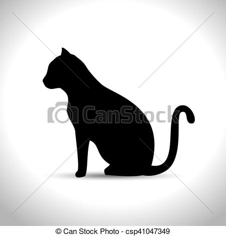 450x470 Silhouette Sitting Cat Icon Graphic Vector Illustration Eps 10.