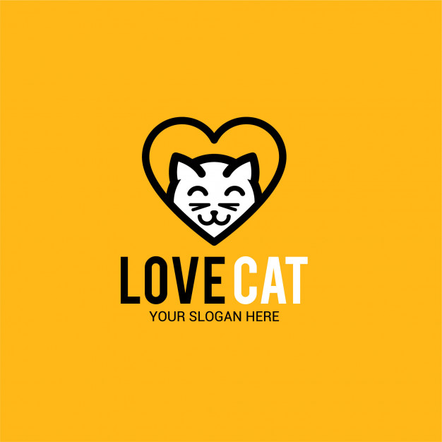 626x626 Love Cat Logo Vector Premium Download