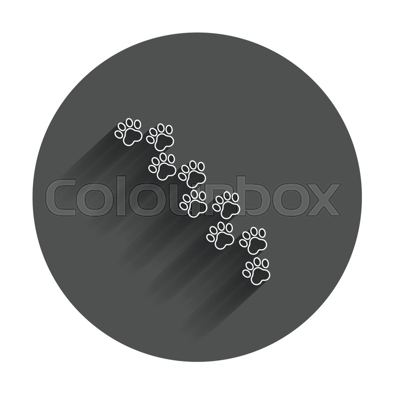 800x800 Paw Print Vector Icon In Line Style. Dog Or Cat Pawprint