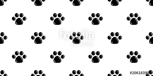500x250 Dog Paw Seamless Pattern Vector Cat Paw Cartoon Wallpaper Isolated