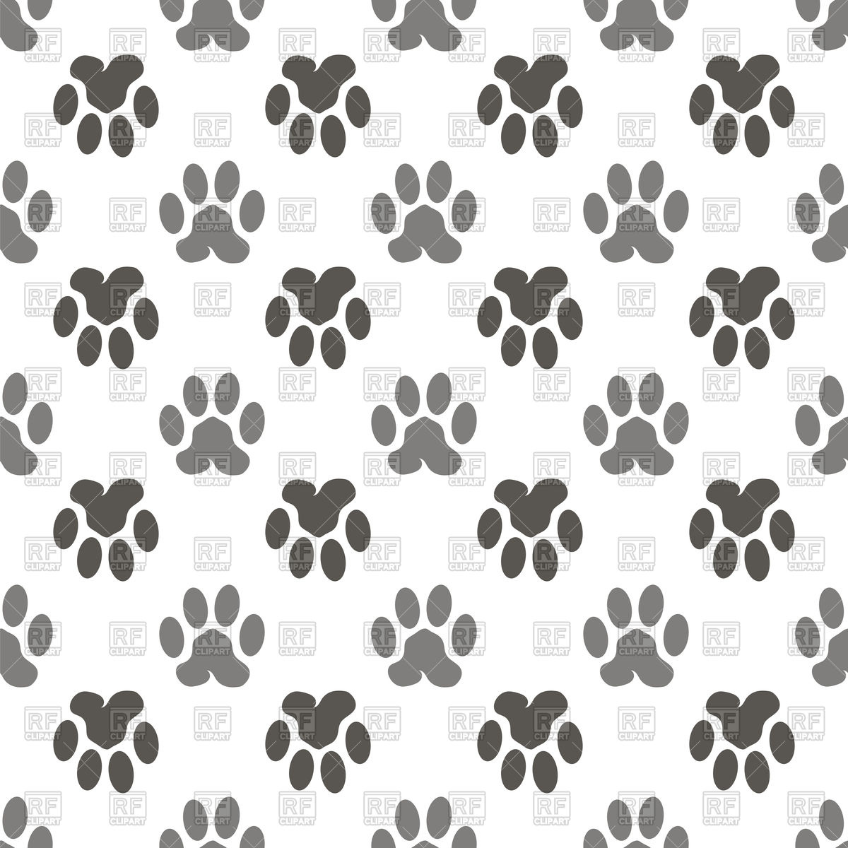 1200x1200 Seamless Cat Paw Background Vector Image Vector Artwork Of