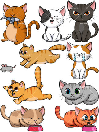 324x432 Cute Cat Cartoon Vector Clipart