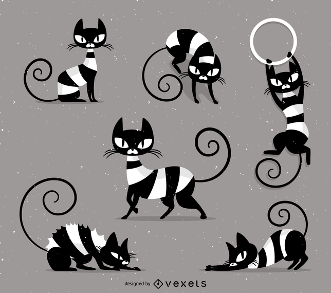 644x570 Naughty Striped Cat Vector