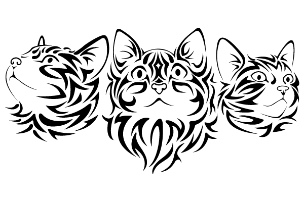 600x400 Free Tribal Cat Vector Art Clipart Cat Face