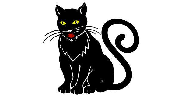 598x312 Black Cat Vector Art 123freevectors