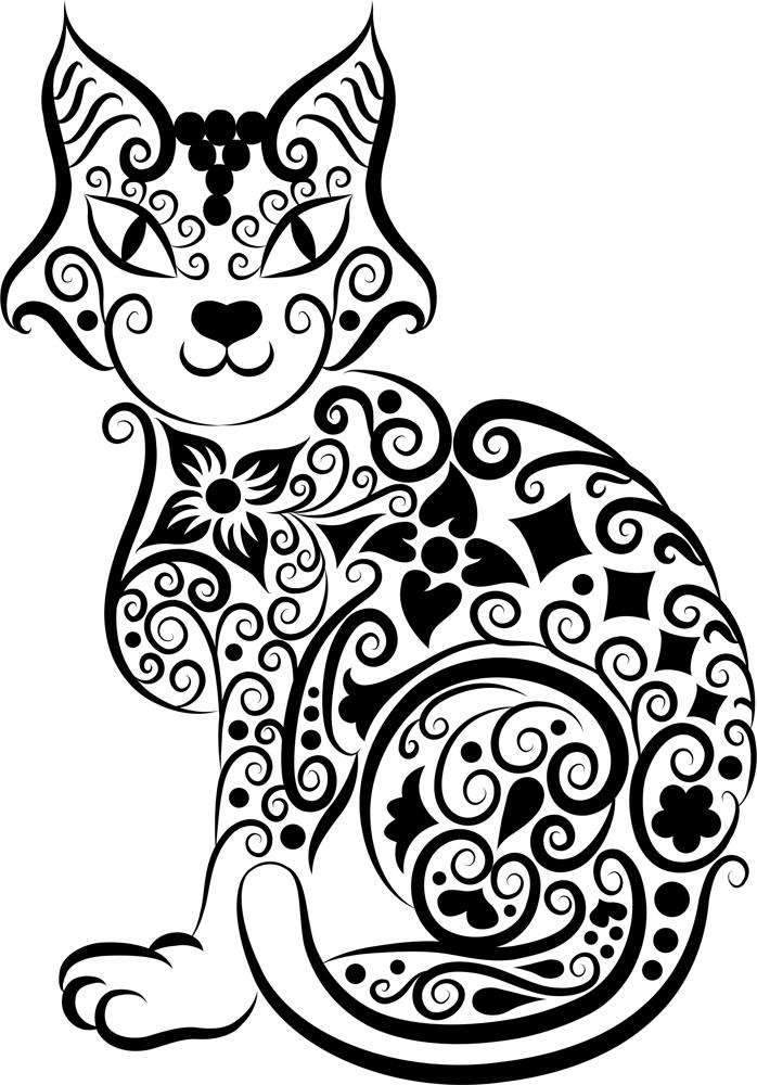 698x1000 Cat Vector Line Art Free Vector Download
