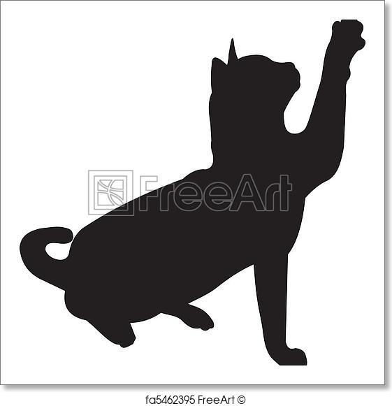 561x581 Free Art Print Of Cat Vector. Cat Vector Silhouette Isolated On
