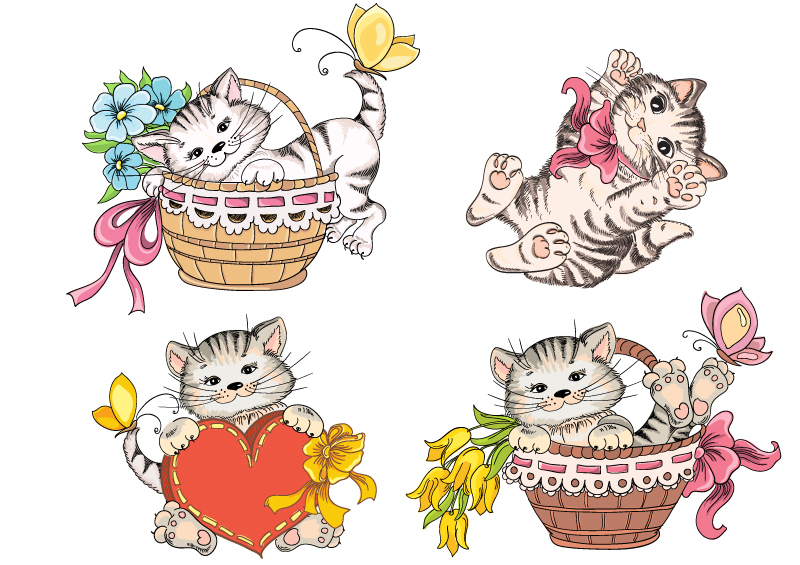 800x565 Painted Cats Vector Free Vector Graphic Download