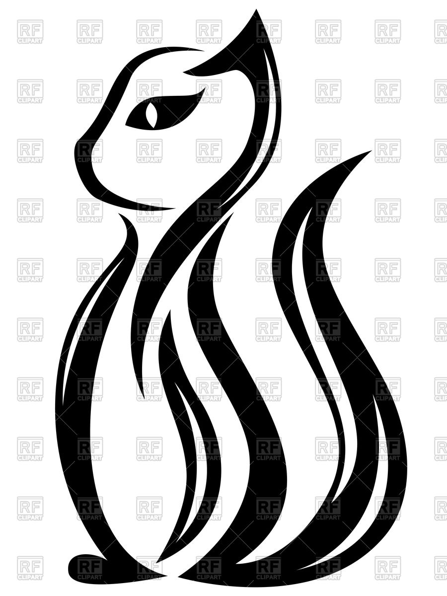 900x1200 Stylized Black Cat Vector Image Vector Artwork Of Plants And