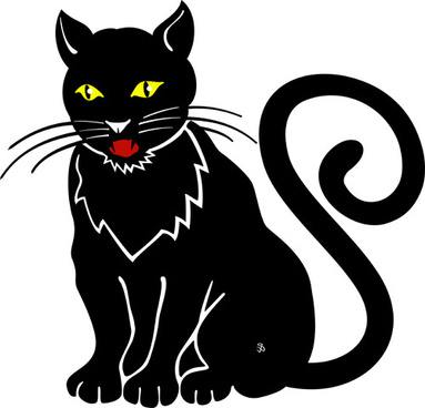 383x368 Halloween Black Cat Vector Art Free Vector Download (217,417 Free
