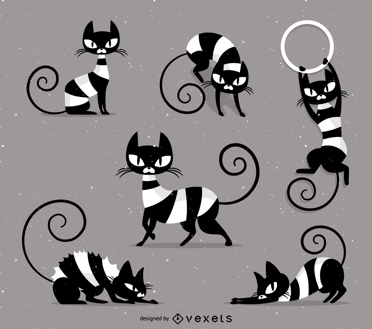 1300x1150 Naughty Striped Cat Vector