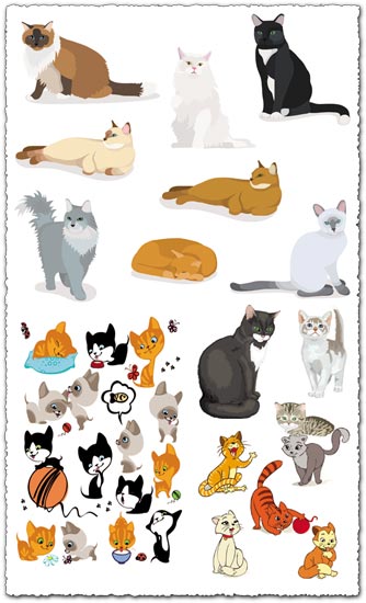 334x550 Baby Cats Vector Cartoons