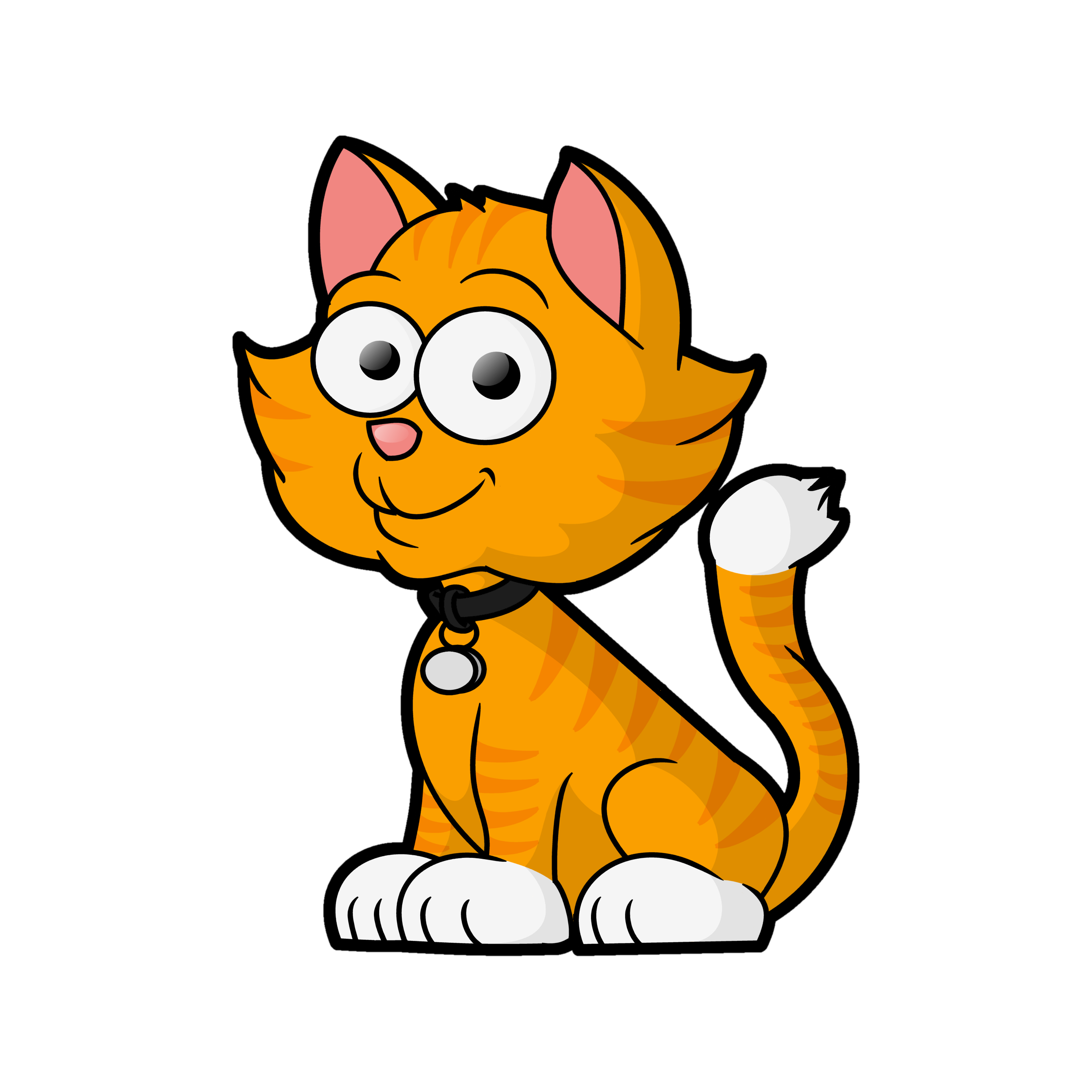 2500x2500 Cartoon Cat Vector Clip Art