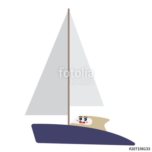 500x500 Catamaran Transportation Cartoon Character Side View Isolated On