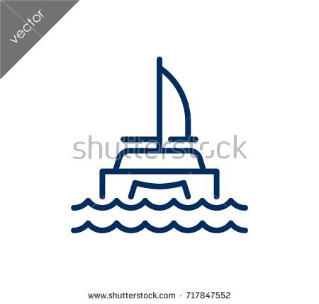 450x430 Sail Boat Line Drawing Catamaran Vectors Download Free Vector Art
