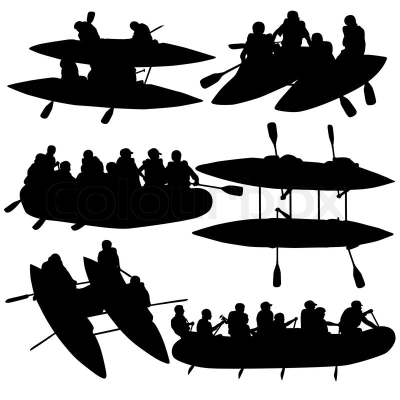 800x800 Silhouette Collection People Rafters On Boats, Catamaran And