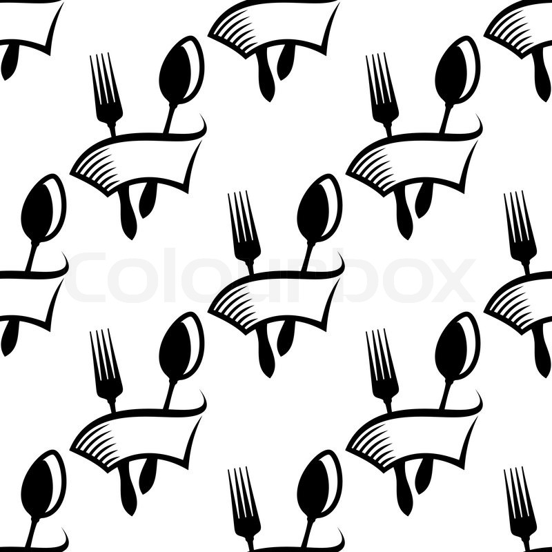800x800 Catering Or Food Icon Seamless Background Pattern With A Black And