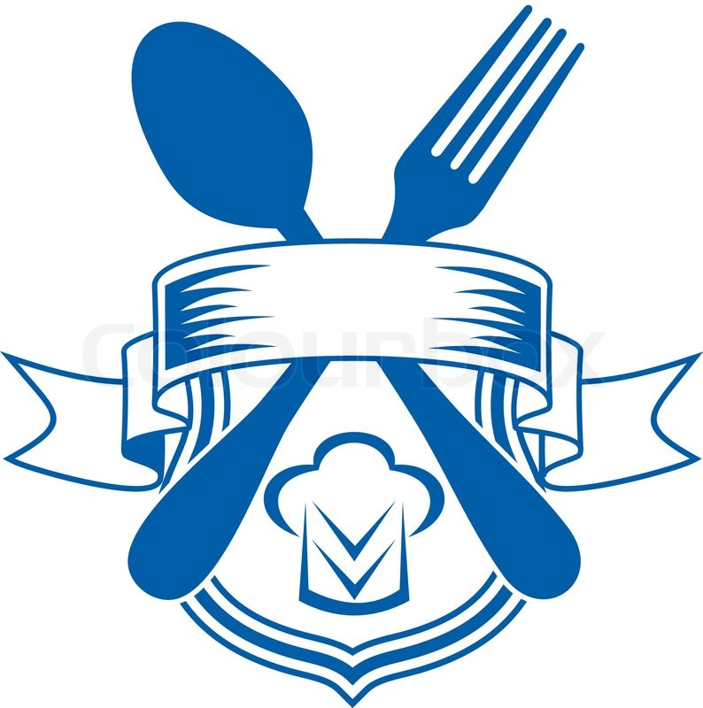 794x800 Vector Cartoon Illustration Of A Restaurant Or Caterers Emblem