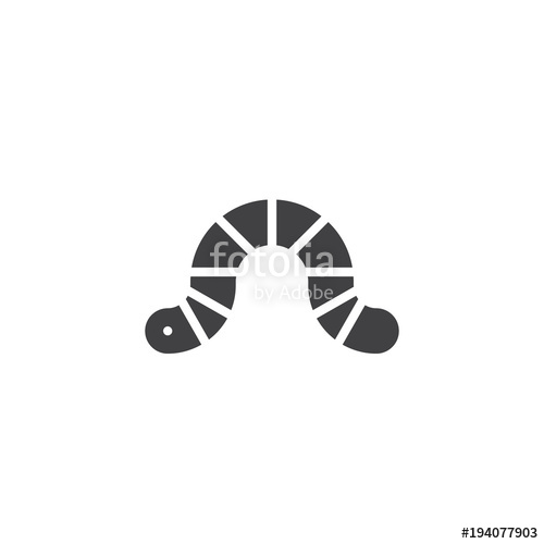 500x500 Worm Vector Icon. Filled Flat Sign For Mobile Concept And Web