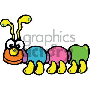300x300 Royalty Free Cute Cartoon Caterpillar Vector 405244 Vector Clip