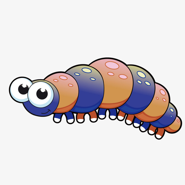 650x651 Vector Cartoon Big Eyes Caterpillar, Cartoon Vector, Caterpillar