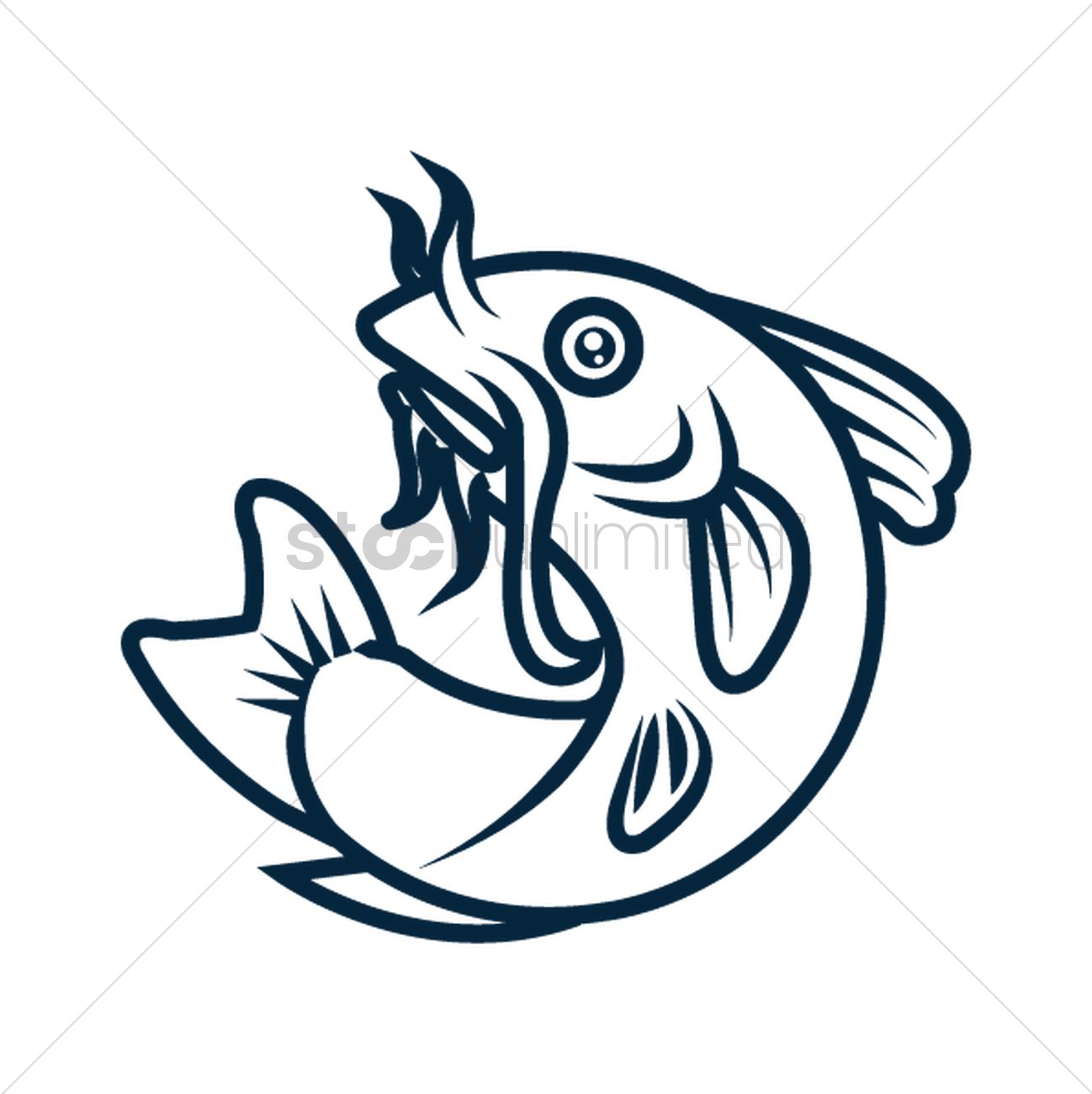 1298x1300 Catfish Vector Image