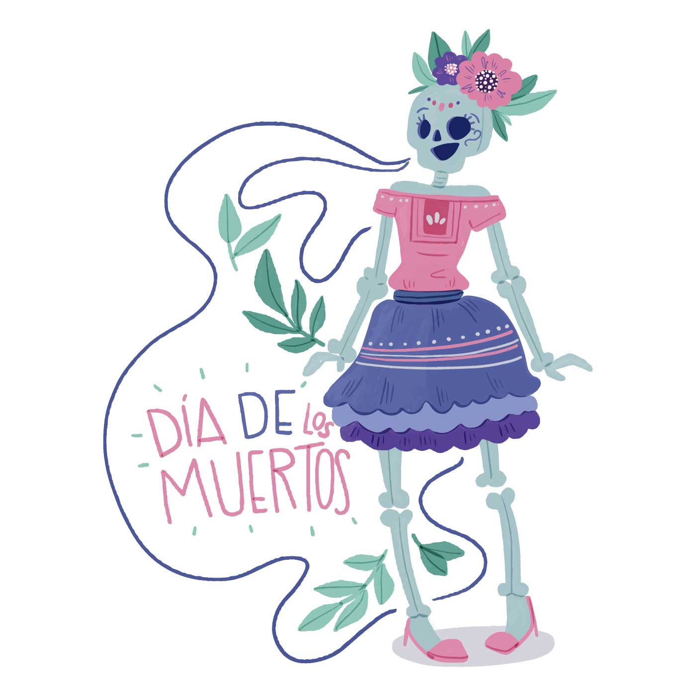 1400x1400 La Catrina Free Vector Art