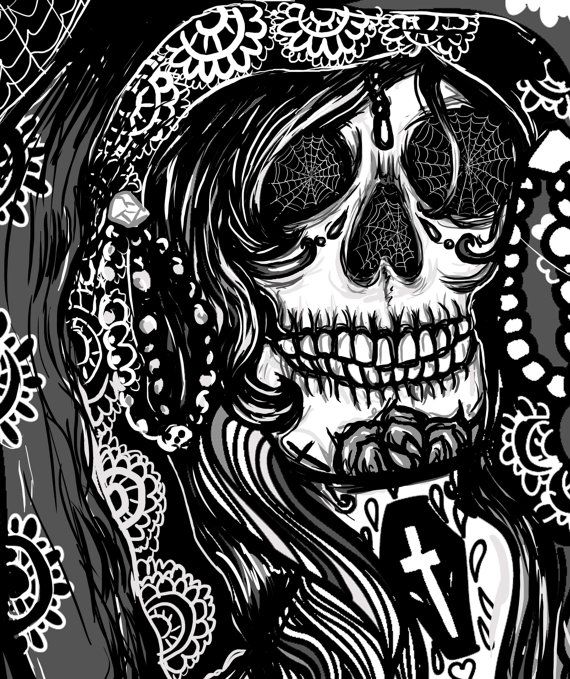 570x679 Catrina Vector Skull