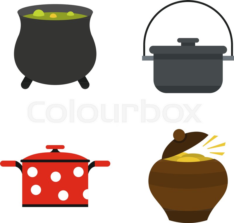 800x761 Cauldron Icon Set. Flat Set Of Cauldron Vector Icons For Web