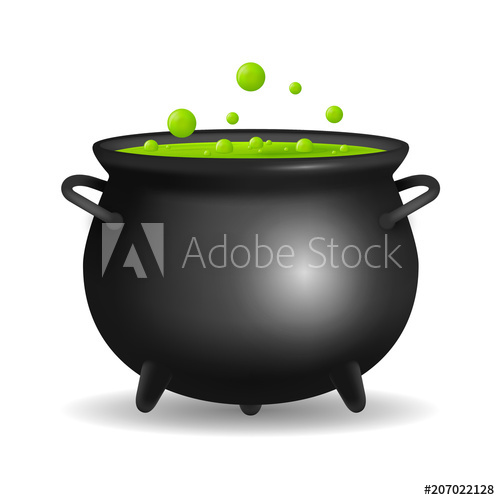500x500 Realistic Detailed 3d Witch Cauldron. Vector