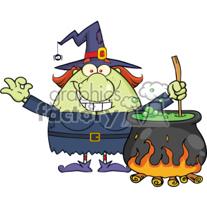 300x300 Royalty Free Ugly Halloween Witch Cartoon Mascot Character