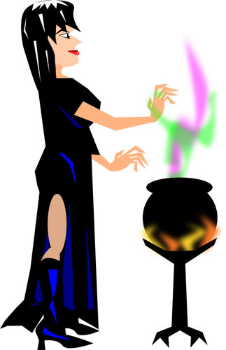 323x500 Witch With Cauldron Vector Image Public Domain Vectors