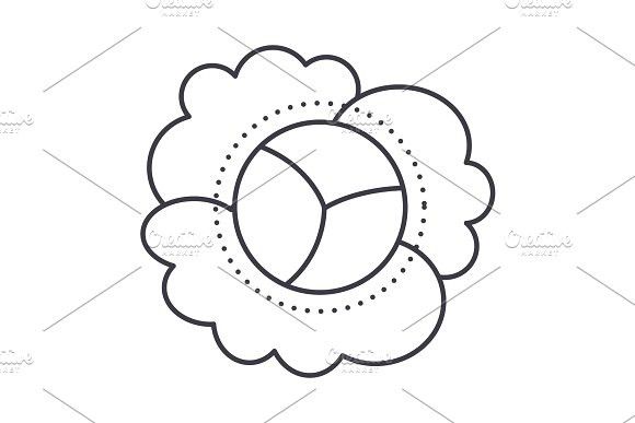 580x387 Cauliflower Vector Line Icon, Sign, Illustration On Background