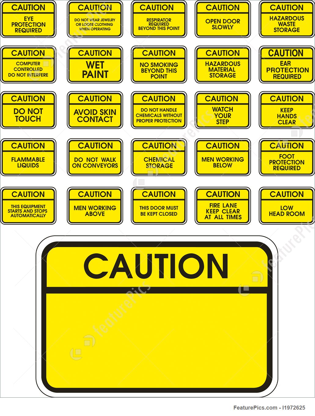 1031x1360 Yellow Vector Caution Signs