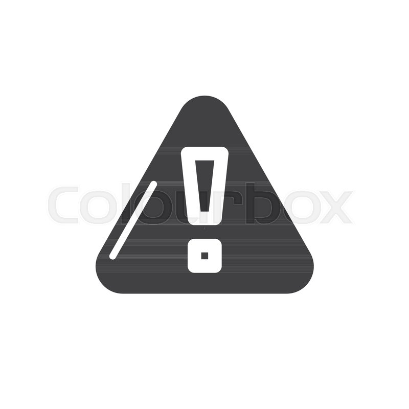 800x800 Exclamation Point Triangle Simple Icon, Filled Flat Sign, Solid