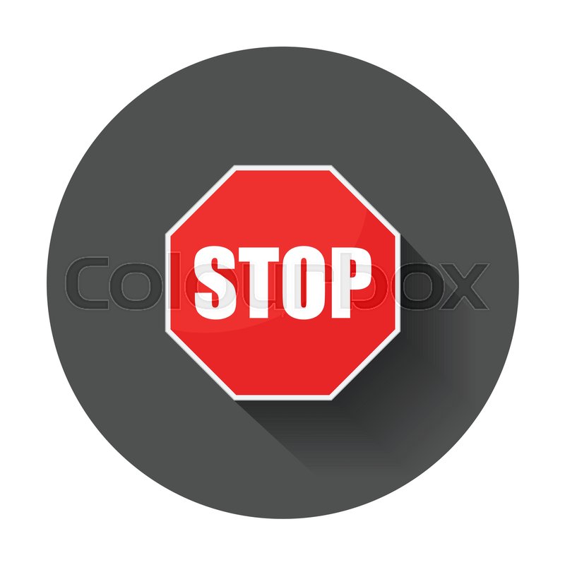 800x800 Red Stop Sign Vector Icon. Danger Symbol Vector Illustration With