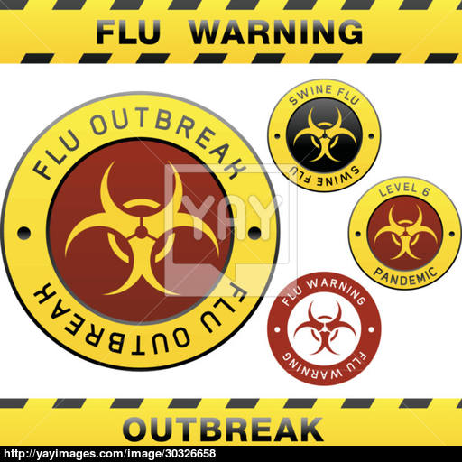 512x512 Swine Flu Caution Signs Vector