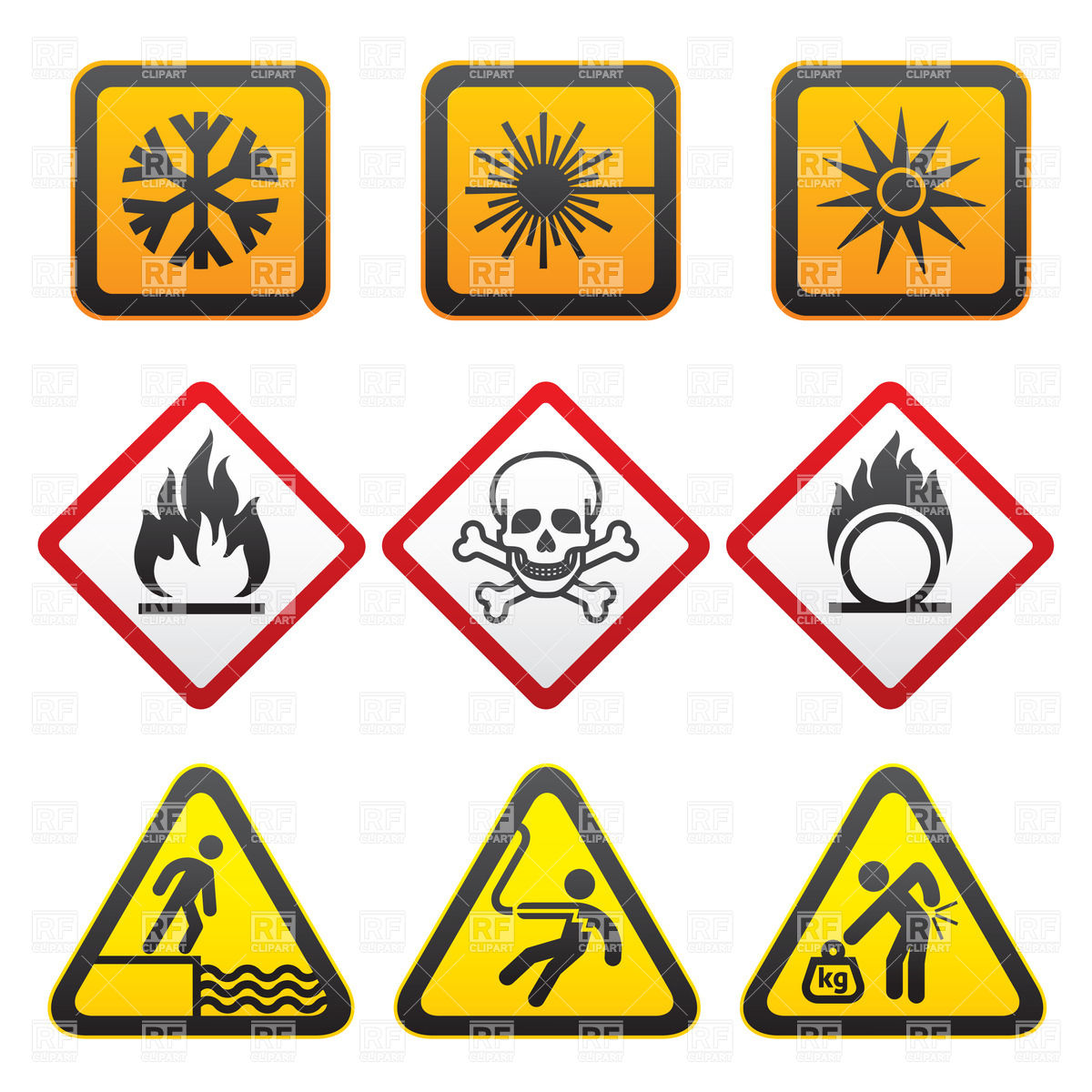 1200x1200 Warning And Hazard Symbols Vector Image Vector Artwork Of Signs