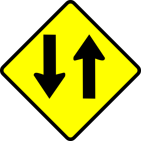 600x600 Caution Two Way Street Clip Art Free Vector 4vector