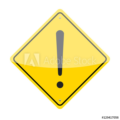 500x500 Caution Vector Road Sign Isolated On White Background