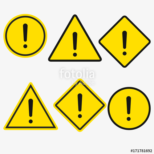 500x500 Set Of Caution Icons. Caution Sign. Vector Stock Image And