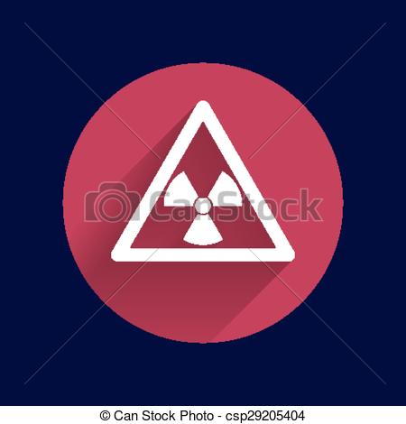 450x470 Sign Radiation Vector Icon Caution Nuclear Atom Power. Vector