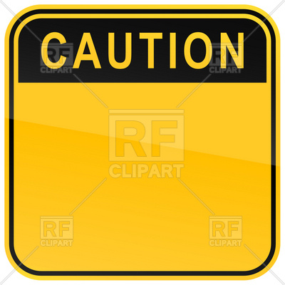 400x400 Yellow Square Traffic Sign With Heading Caution Vector Image