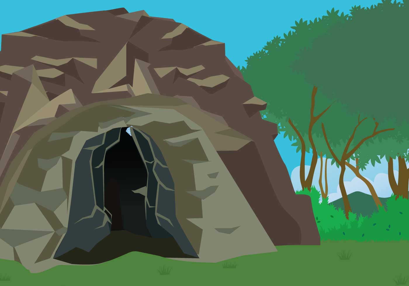 1400x980 Cave Entrance Free Vector Art
