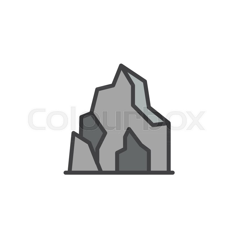 800x800 Cave In Mountain Filled Outline Icon, Line Vector Sign, Linear