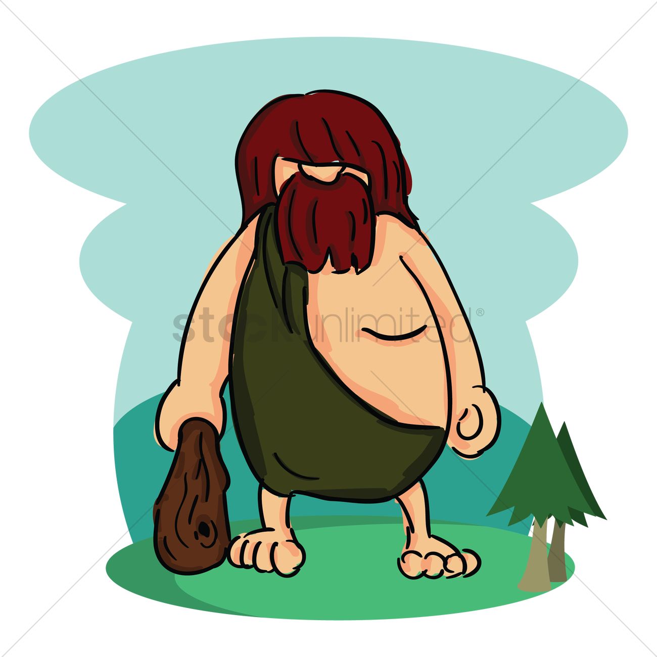 1300x1300 Caveman Vector Image