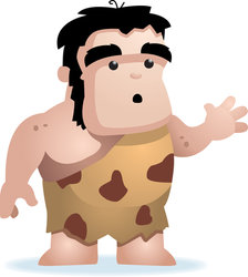 224x250 Caveman Waving Stock Vector